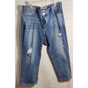 Lane Bryant Crop Jeans Size 24 Girlfriend Crop Jeans Mid Rise Blue B7